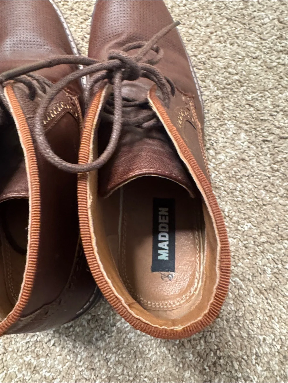 Steve Madden Men's Brown Leather Lace-Up Chukka Boot mid ankle SZ 7.5